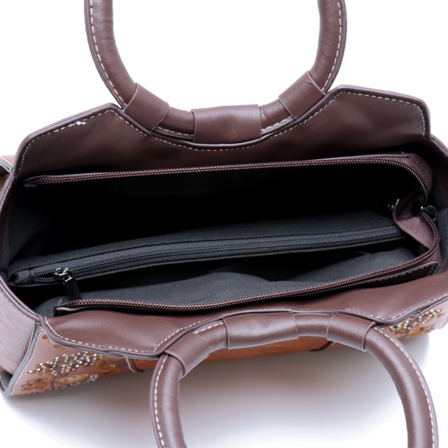 Bohemian Fashion Crossbody Bag Vintage Textured PU Leather Structured Silhouette