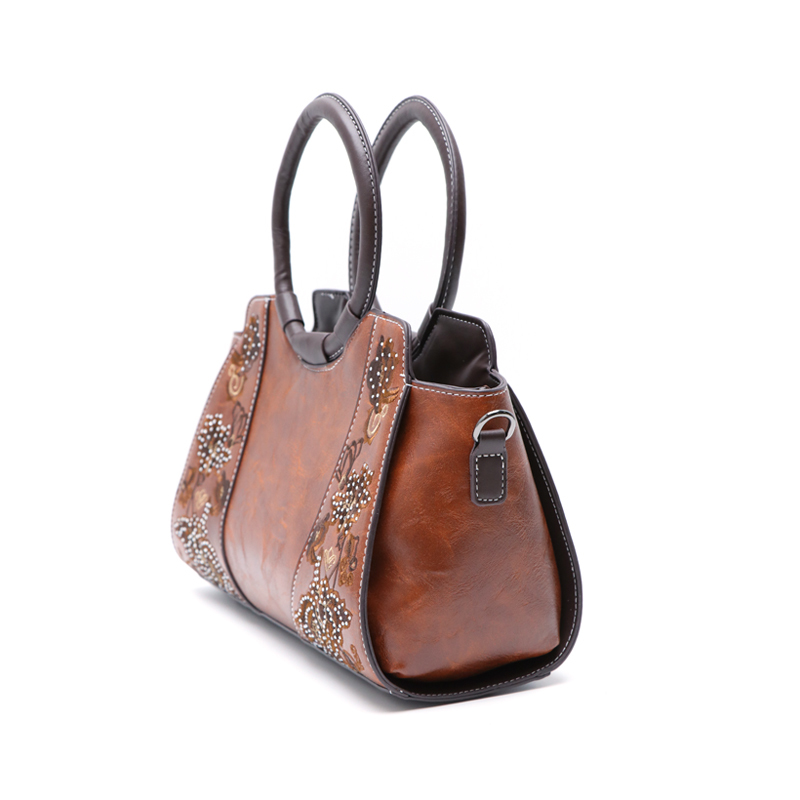 Bohemian Fashion Crossbody Bag Vintage Textured PU Leather Structured Silhouette