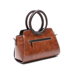 Bohemian Fashion Crossbody Bag Vintage Textured PU Leather Structured Silhouette