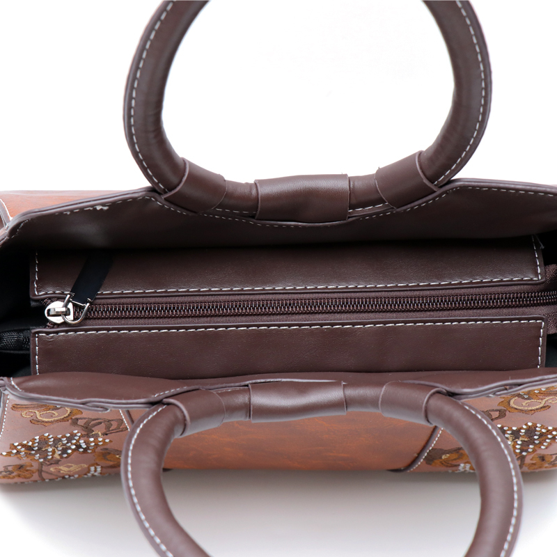 Bohemian Fashion Crossbody Bag Vintage Textured PU Leather Structured Silhouette
