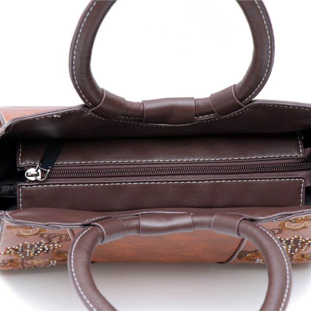 Bohemian Fashion Crossbody Bag Vintage Textured PU Leather Structured Silhouette