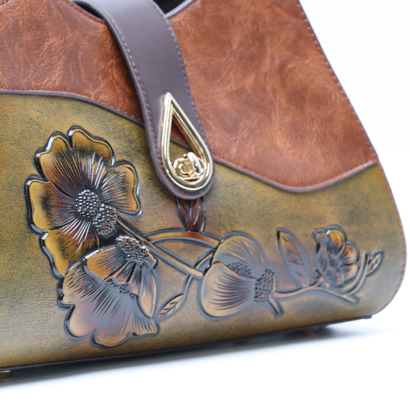New Arrival Bohemian Floral Embossed Crossbody Bag Handcrafted Feel PU Leather Timeless Design For All Seasons