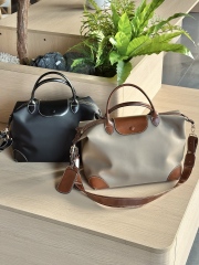 Spacious Capacity Classic Duffle Crossbody Bag Chic Color Block PU Leather Nylon Durable Versatile