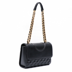 Timeless Genuine Leather Flap Shoulder Bag Multiple Pockets Diamond Quilting Easy Carry