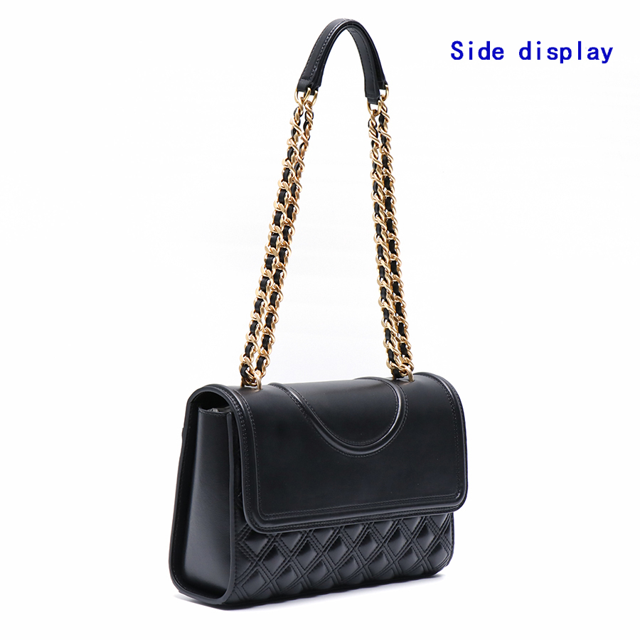 Timeless Genuine Leather Flap Shoulder Bag Multiple Pockets Diamond Quilting Easy Carry
