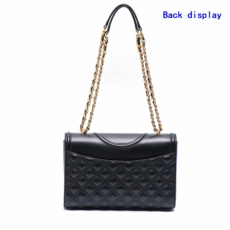 Timeless Genuine Leather Flap Shoulder Bag Multiple Pockets Diamond Quilting Easy Carry