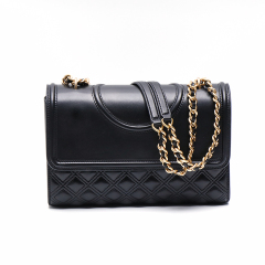 Timeless Genuine Leather Flap Shoulder Bag Multiple Pockets Diamond Quilting Easy Carry