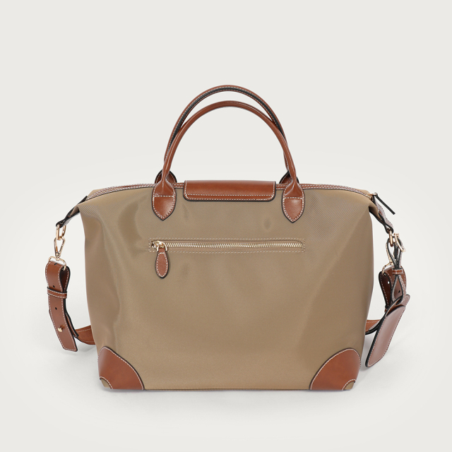 Spacious Capacity Classic Duffle Crossbody Bag Chic Color Block PU Leather Nylon Durable Versatile