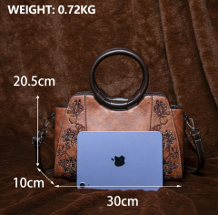 Bohemian Fashion Crossbody Bag Vintage Textured PU Leather Structured Silhouette