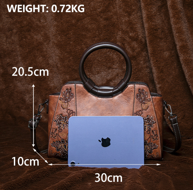 Bohemian Fashion Crossbody Bag Vintage Textured PU Leather Structured Silhouette