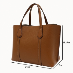 Custom Genuine Leather Tote Shoulder Bag High Quality Daily Large Capacity Shopping Tote Bag for Women's and Girls