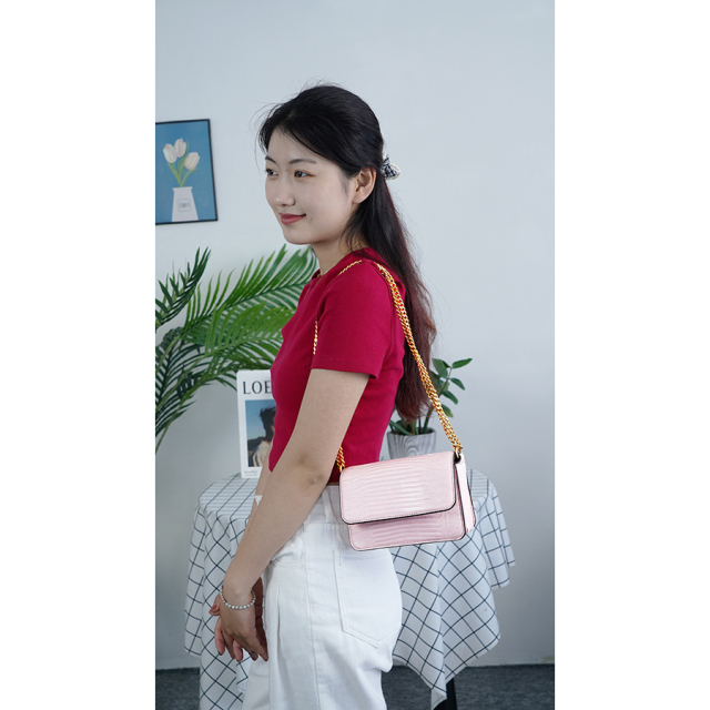 High Quality Multi-Color Selection Fashion Lizard Pattern Cowleather Women Shoulder Bag Brand