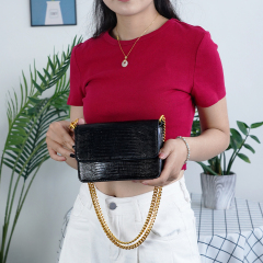 High Quality Multi-Color Selection Fashion Lizard Pattern Cowleather Women Shoulder Bag Brand