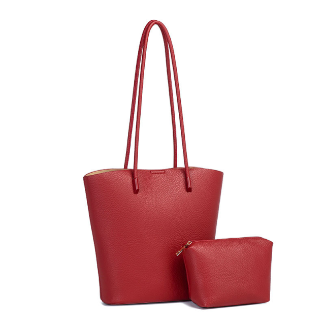 Hot Sale PU Leather Large Capacity Tote Bag Shoulder Bucket Bag for Outing