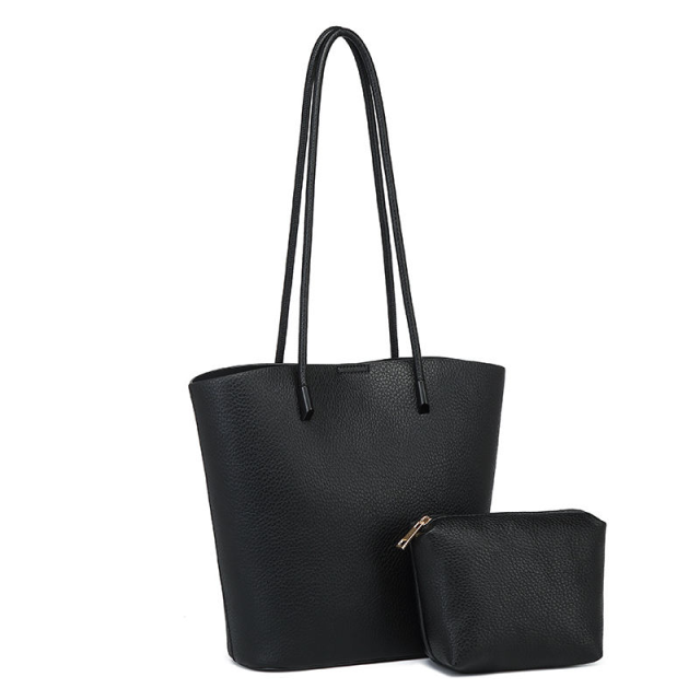 Hot Sale PU Leather Large Capacity Tote Bag Shoulder Bucket Bag for Outing