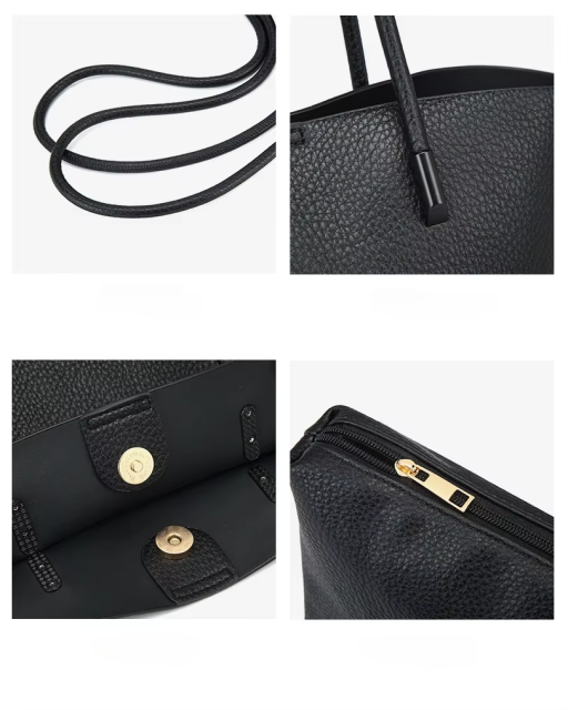 Hot Sale PU Leather Large Capacity Tote Bag Shoulder Bucket Bag for Outing