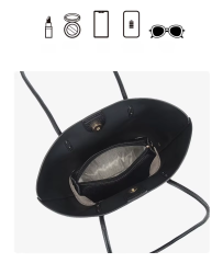 Hot Sale PU Leather Large Capacity Tote Bag Shoulder Bucket Bag for Outing