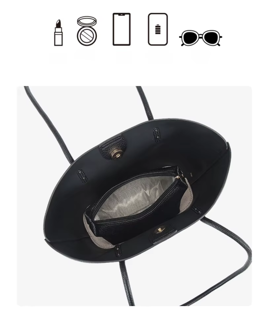 Hot Sale PU Leather Large Capacity Tote Bag Shoulder Bucket Bag for Outing