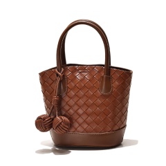High Capacity Stylish Elegant PU Woven Leather Women's Handbag for Shopping
