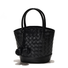 High Capacity Stylish Elegant PU Woven Leather Women's Handbag for Shopping
