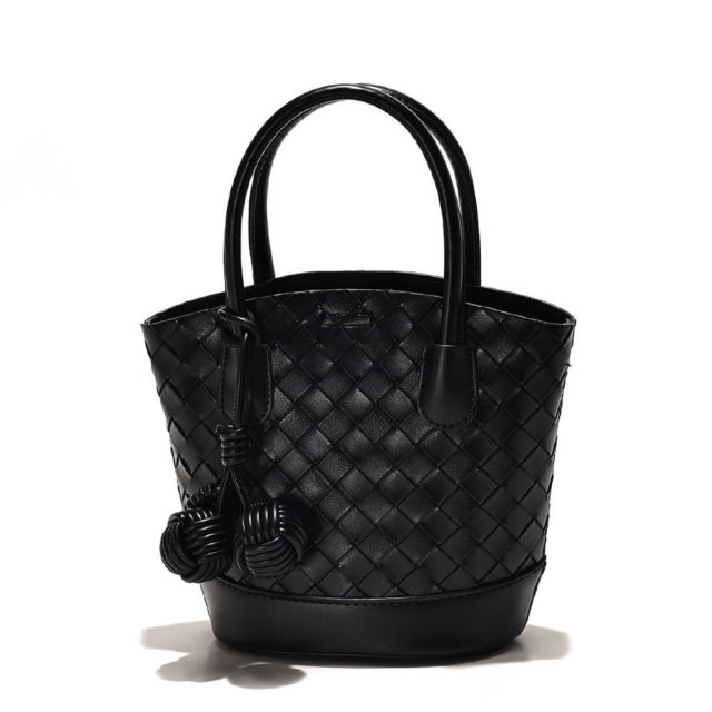 High Capacity Stylish Elegant PU Woven Leather Women's Handbag for Shopping