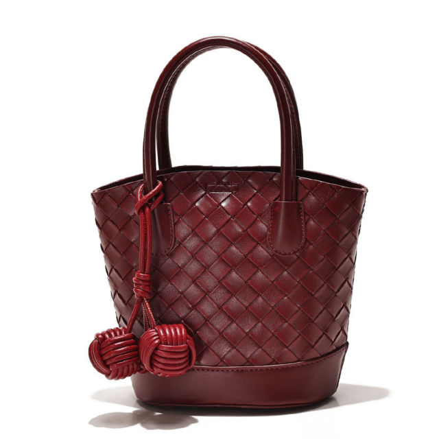 High Capacity Stylish Elegant PU Woven Leather Women's Handbag for Shopping