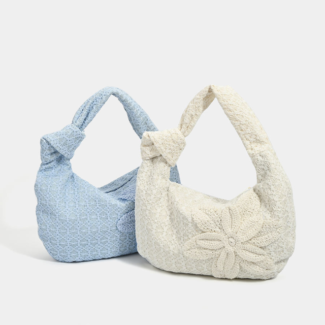 Gentle Beautiful Commuting Nylon Fabric and Silk Women's Handbag for Daily Life