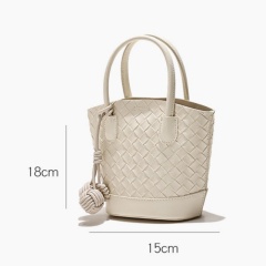 High Capacity Stylish Elegant PU Woven Leather Women's Handbag for Shopping