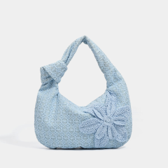 Gentle Beautiful Commuting Nylon Fabric and Silk Women's Handbag for Daily Life