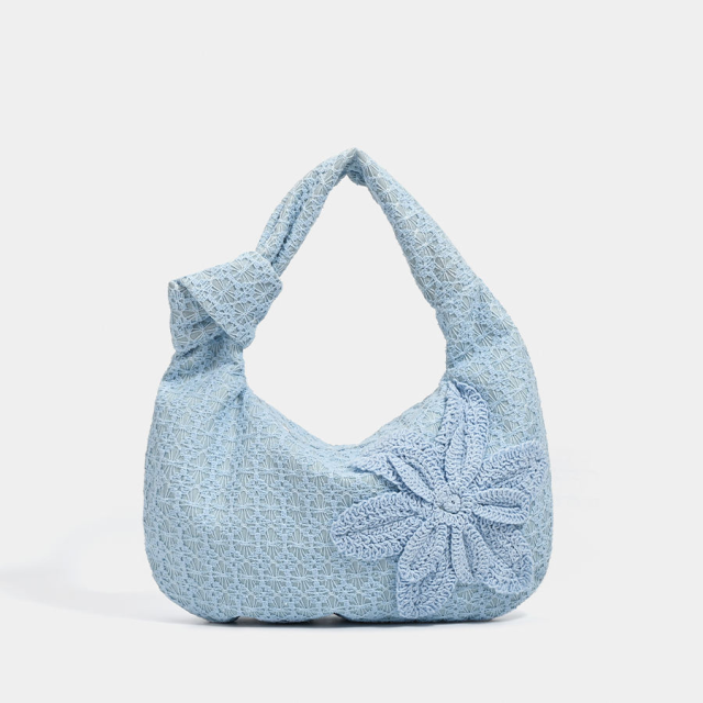 Gentle Beautiful Commuting Nylon Fabric and Silk Women's Handbag for Daily Life