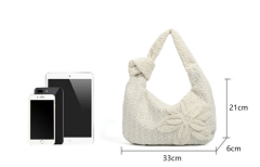 Gentle Beautiful Commuting Nylon Fabric and Silk Women's Handbag for Daily Life