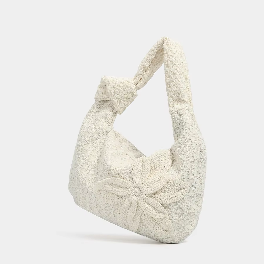 Gentle Beautiful Commuting Nylon Fabric and Silk Women's Handbag for Daily Life