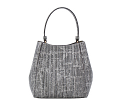 Custom Fashion Large Capacity Bucket Handbag Vintage Denim Technical Leather Crossbody Shoulder Handbag for Women