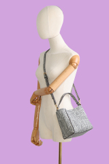 Custom Fashion Large Capacity Bucket Handbag Vintage Denim Technical Leather Crossbody Shoulder Handbag for Women
