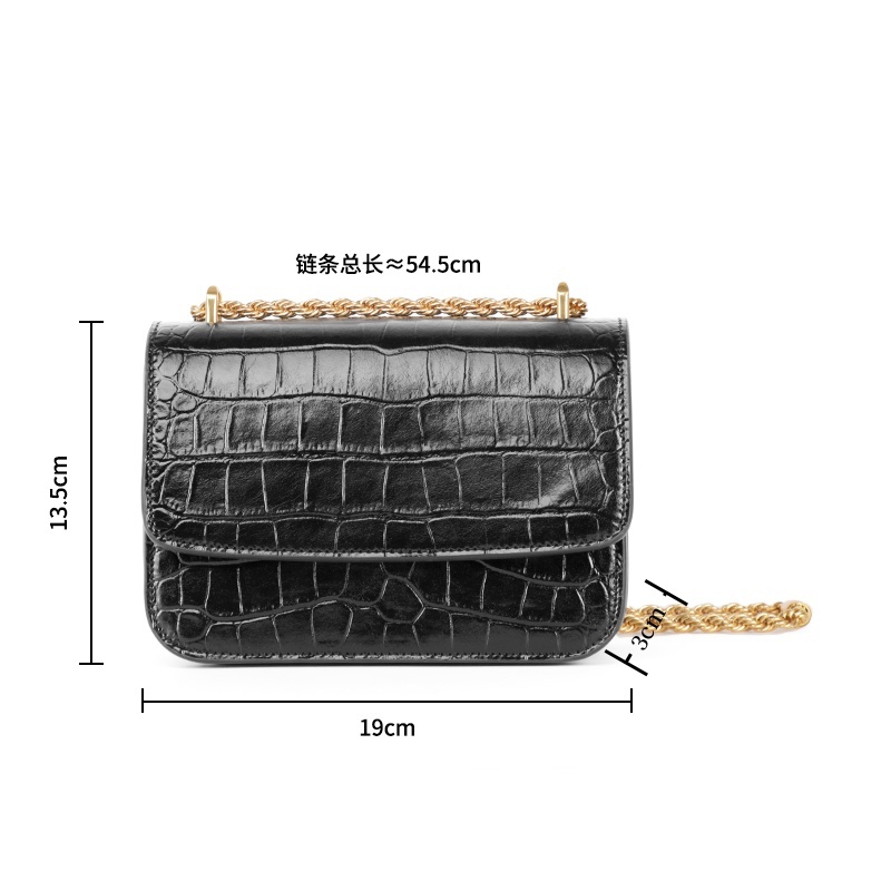 Large Capacity Genuine Leather Support Customized Chain Shoulder Bag Crossbody Bag for Women
