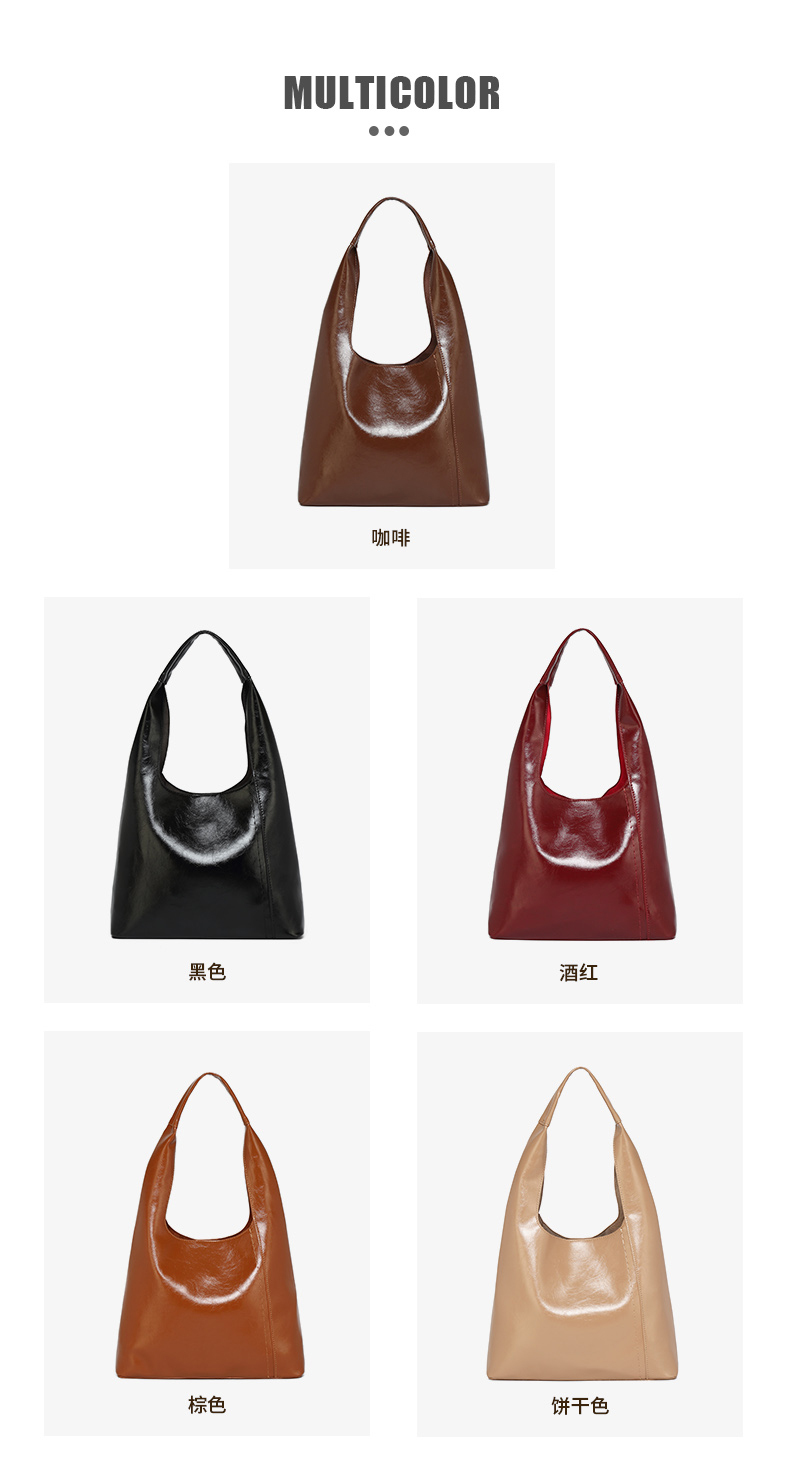 Popular High Capacity PU Leather Women's Underarm Bag Tote Bags Crossbody Bags for Daily Commuters