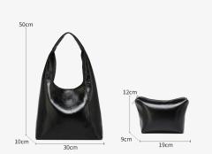 Popular High Capacity PU Leather Women's Underarm Bag Tote Bags Crossbody Bags for Daily Commuters