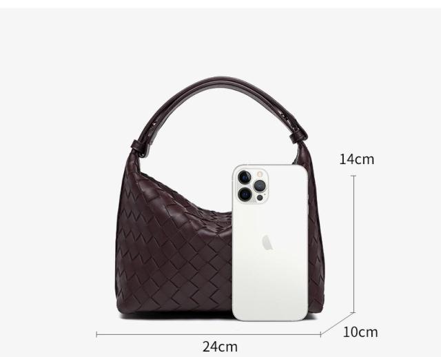 Fashion PU Leather Weave Bag Handbag for Women Shopping Travel Beach Daily Life