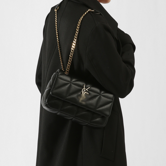 YSL Branded Bag Vegan Genuine Leather Quilted Chain Strap Bag Elegance in Black & White for Women Shopping Travel