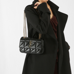 YSL Branded Bag Vegan Genuine Leather Quilted Chain Strap Bag Elegance in Black & White for Women Shopping Travel