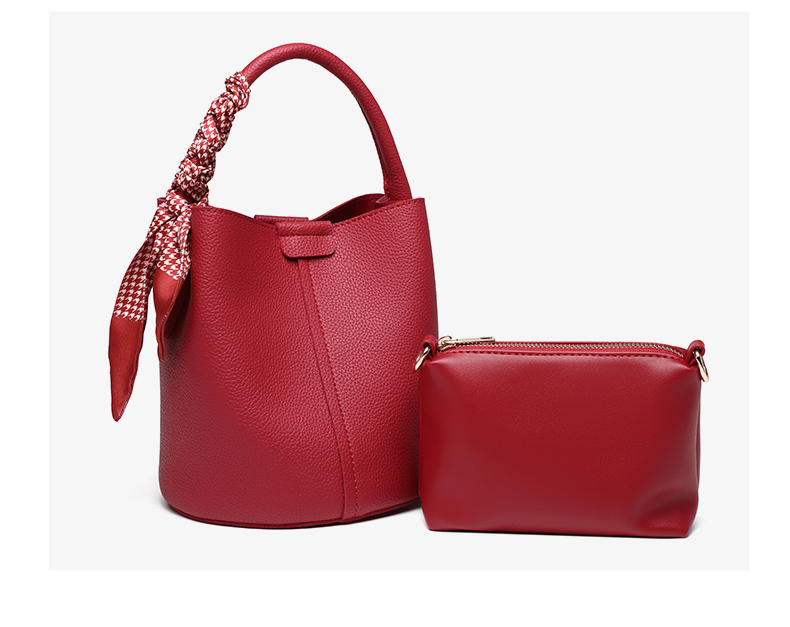New Arrivals PU Leather Handbag Bucket Bag Shoulder Crossbody Bag for Women