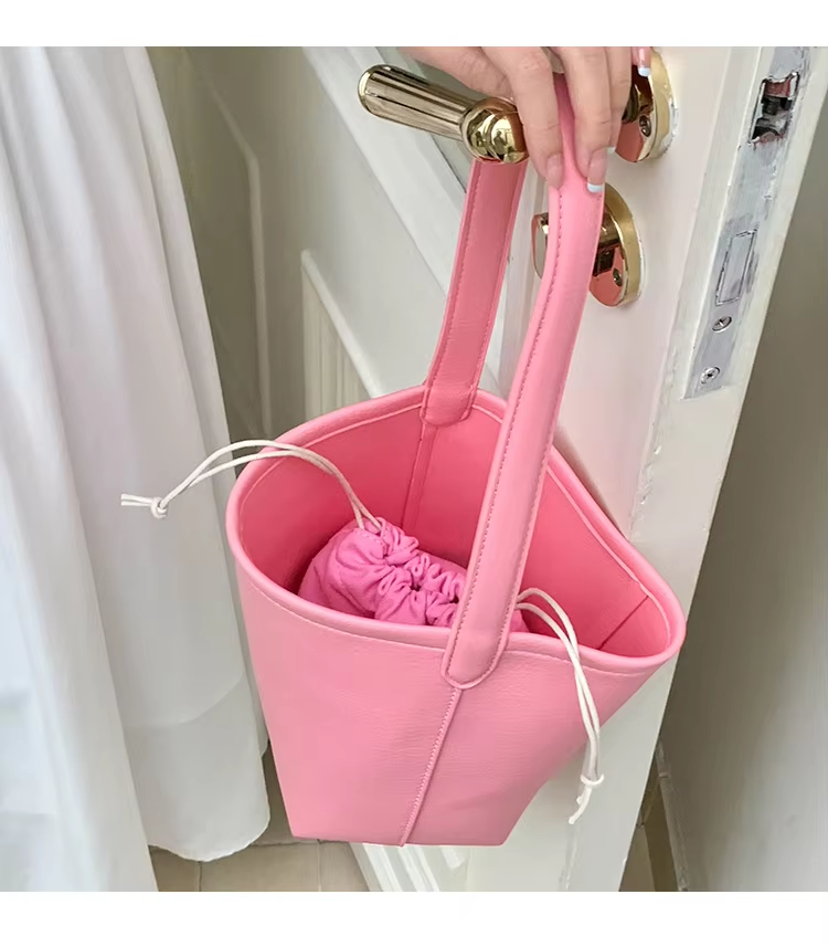 Manufacturer Wholesale Luxurious Trendy Fashionable PU Leather Bucket Bags Handbag for Shopping