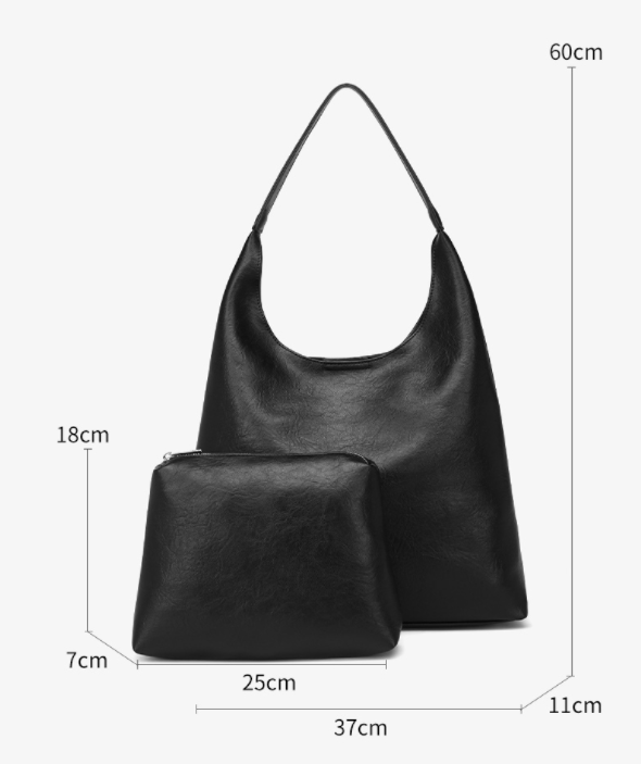 New Simple Designer Casual Large Capacity PU Leather Fashion 2in1/Set Women's Handbags Tote Bags for Shopping