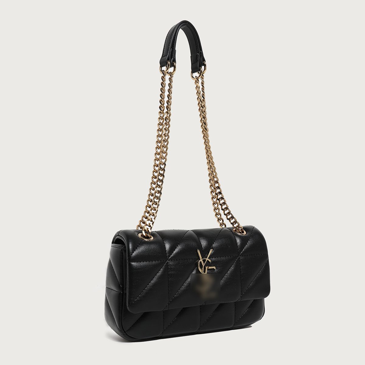 YSL Branded Bag Vegan Genuine Leather Quilted Chain Strap Bag Elegance in Black & White for Women Shopping Travel