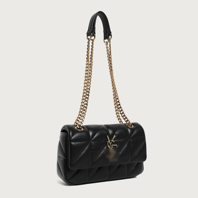 YSL Branded Bag Vegan Genuine Leather Quilted Chain Strap Bag Elegance in Black & White for Women Shopping Travel