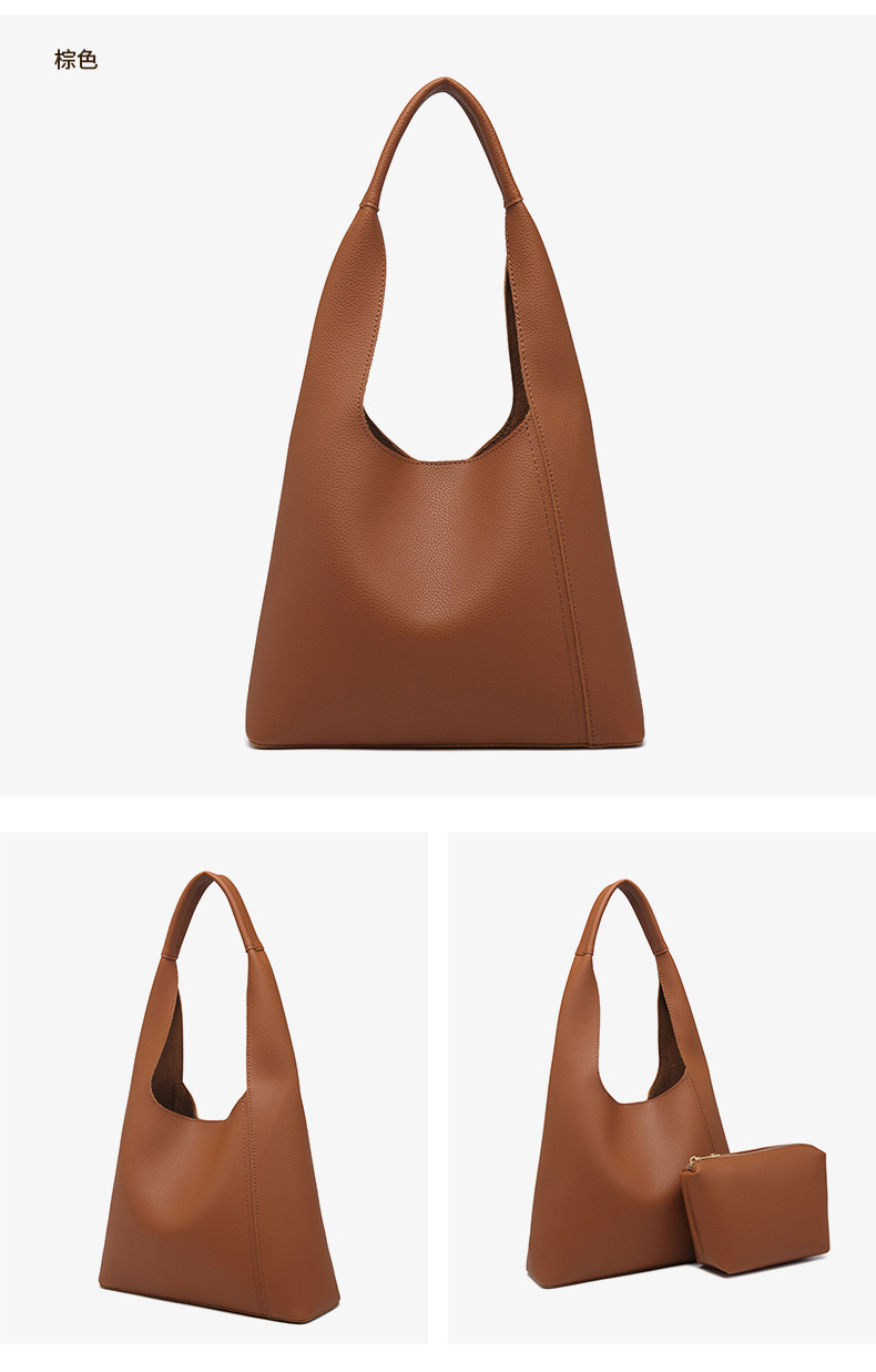 Factory Wholesale Fashion Large Capacity PU Leather Tote Bag Handbag Underarm Bag for Women Girls Lady