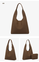 Factory Wholesale Fashion Large Capacity PU Leather Tote Bag Handbag Underarm Bag for Women Girls Lady