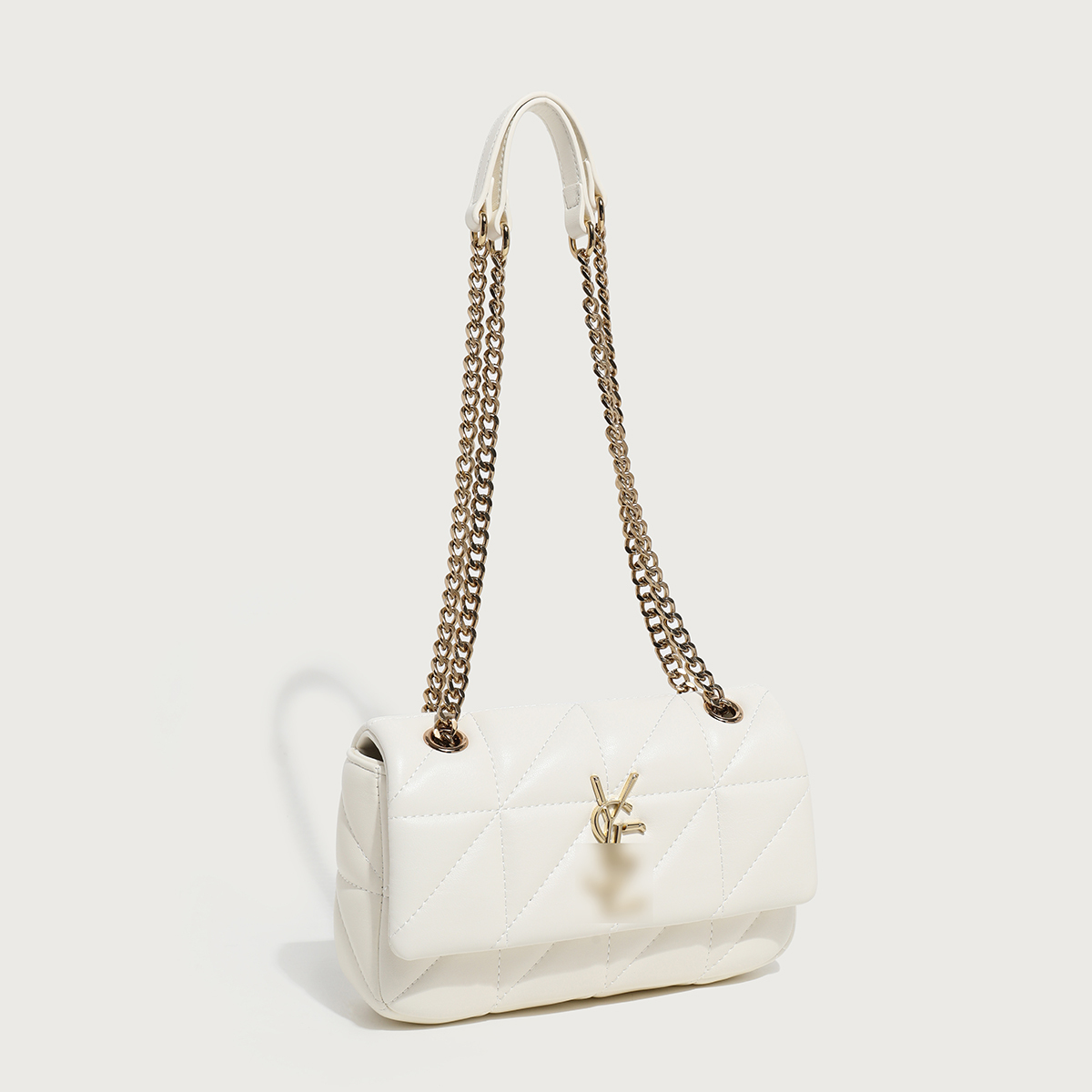 YSL Branded Bag Vegan Genuine Leather Quilted Chain Strap Bag Elegance in Black & White for Women Shopping Travel