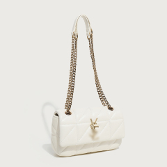 YSL Branded Bag Vegan Genuine Leather Quilted Chain Strap Bag Elegance in Black & White for Women Shopping Travel