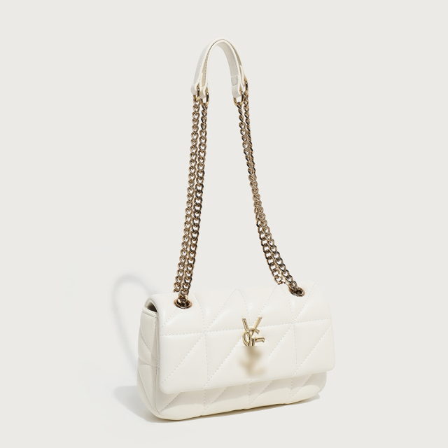 YSL Branded Bag Vegan Genuine Leather Quilted Chain Strap Bag Elegance in Black & White for Women Shopping Travel